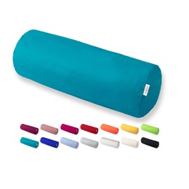 beties Basic Bolster Cover Approx. 15 x 40 cm Cushion Cover 100% Cotton in Many Cheerful Plain Colours (Petrol)