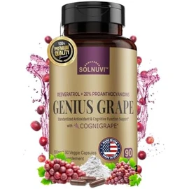 Complemento Complejo Resveratrol 1500mg con Extracto de Uva Roja Cognigrape Probado Clínicamente 20 Proan