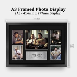 HWC Trading Shaun of the Dead Geschenke Geducktes Signiertes Autogramm Präsentationsdisplay für Fans von Film Memorabilien - A3 Gerahmt