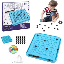 Yeeclot Juego de ajedrez magnético con Rueda de Castigo, Juego de ajedrez portátil con imán de Mesa de Estrategia con 20 Rocas y Bolsa de Almacenamiento para niños y Adultos