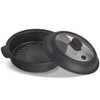 Microwave Grill Pan, Fry Griddle Crisper Pan with Lid for