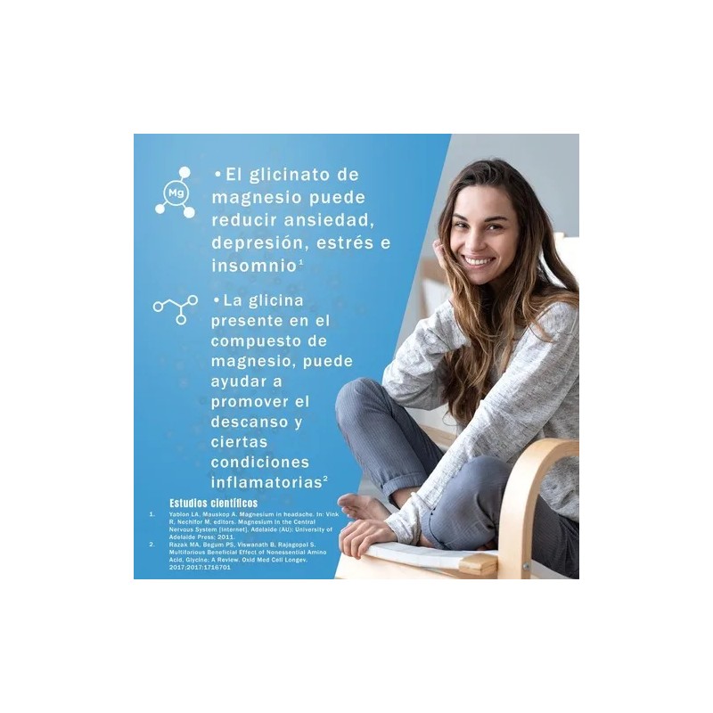 Glicinato de Magnesio Quelado 450mg NSN Con Pulpa de Limón