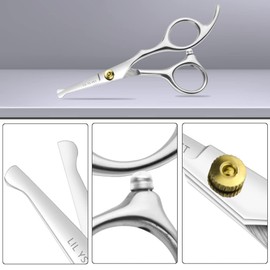 LILYS PET 5.0" Right-Handed Round-Tip Pet Grooming Scissors, Stainless Steel Small Ball Tip for Nose, Ear, Face, Paw Hair for Dogs and Cats
