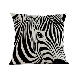 Zebra Throw Pillow Cover Cotton Linen Cushion Cover Creative Animal Decoration Pillowcase for 45 x 45 cm Pillow (LL-050A)