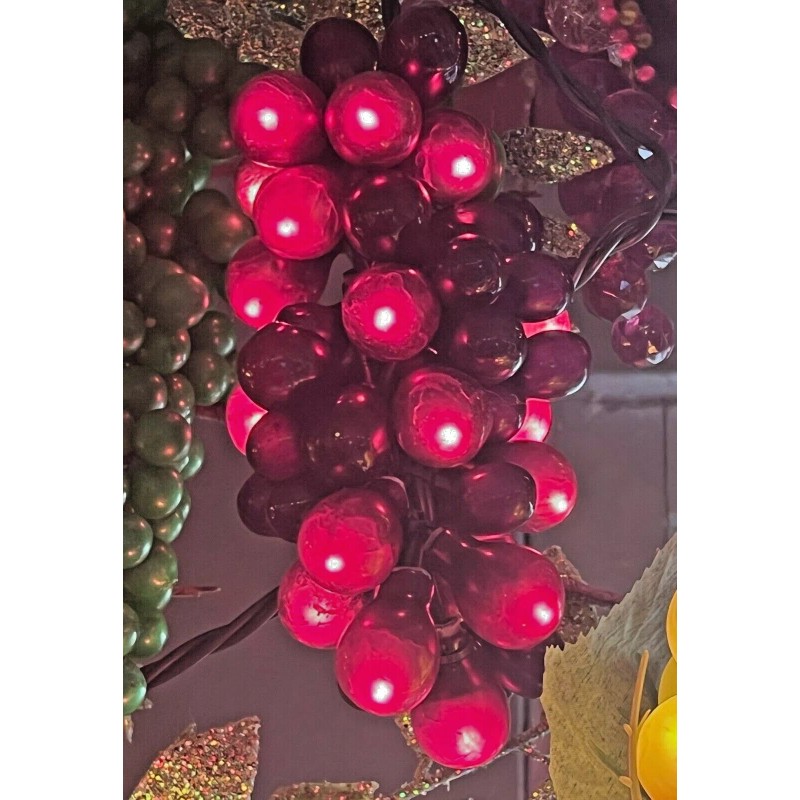 Kurt Adler 100-LIGHT SET GRAPE CLUSTER Red BURGUNDY GRAPE Indoor/Outdoor