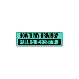 How's My Driving Call 248-434-5508 Funny Rick Roll Sticker for Car, Bike, SUV, Truck, Helmet, Laptop, Water Bottle, Notebook, Decal Window, Bumper Vinyl Waterproof Sticker 5 inch (Design 2)