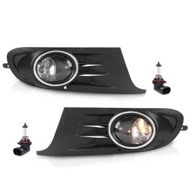 PIT66 Fog Light Kit Chrome Black Bezel Compatible with Volkswagen Golf MK6 Base & TDI/Jetta Sportwagen TDI 4-Door only 2010-2014