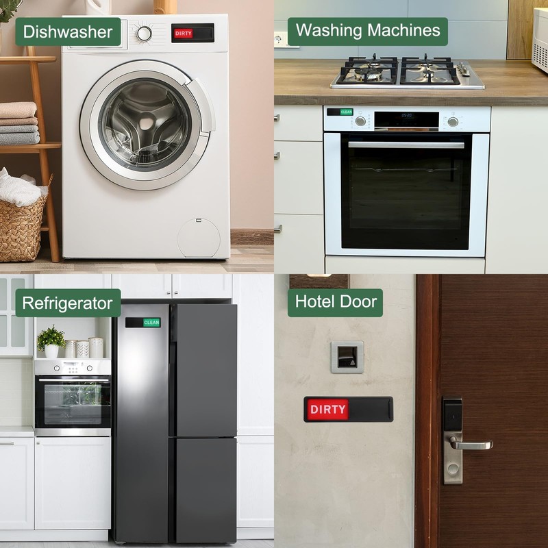 sourcing map Dishwasher Magnet Clean Dirty Sign Oval Magnetic Dishwasher