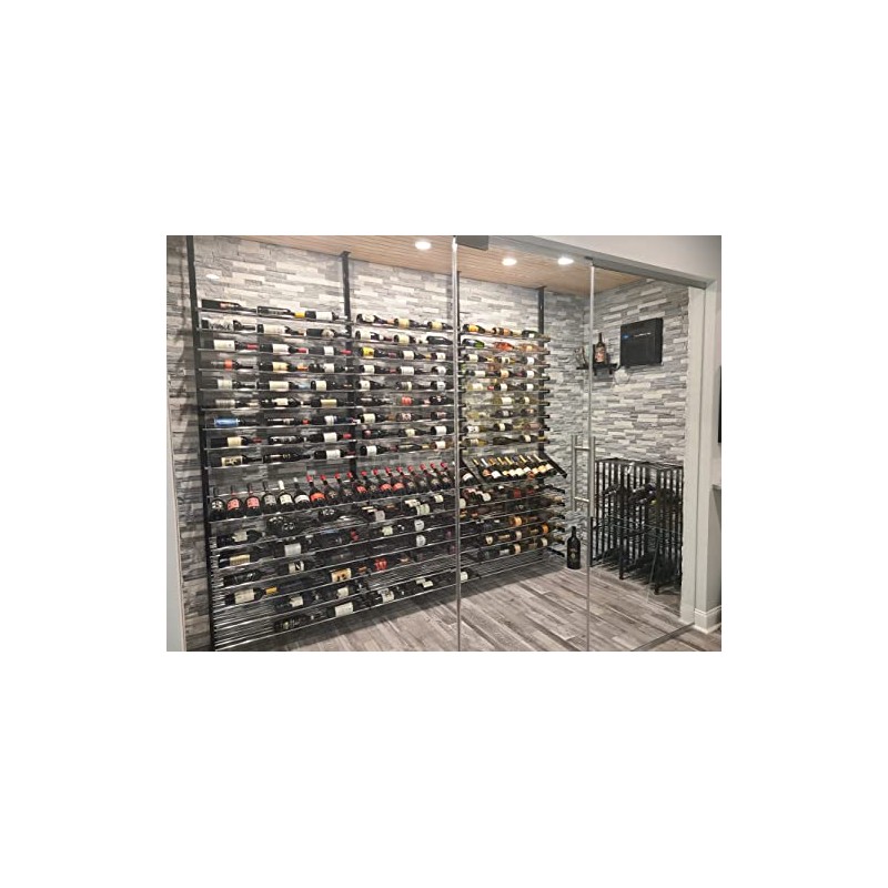 VintageView Evolution Wine Wall 1C 5" (2 Bottles) (Matte Black/Chrome)