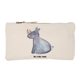 Parent-New Mr. & Mrs. Panda M Unicorn Rhino Makeup Bag, White, Hand drawn