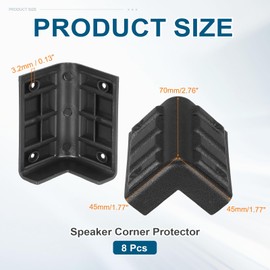 sourcing map 8 Pcs Speaker Cabinet Corners Protector 45x45x70mm Plastic Stackable Guard Wrap Angle Case Edge Box Protection for Stage DJ Audio Sound Case