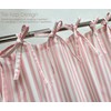 Pink Striped Shower Curtain Hookless Linen Blend Washable for Bathrooms