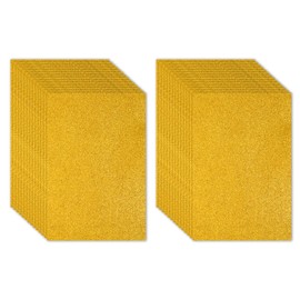 PATIKIL Gold Shiny EVA Glitter Foam Sheet 11.8 x 7.9 Inch 2mm Thick Sparkle EVA Glitter Felt for Crafts DIY Project, 30 Pcs