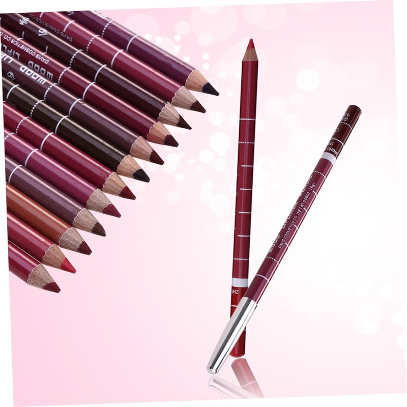 VICASKY 12pcs Semi Permanent Lip Liner Set Nude Brown Lip