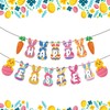 DACSTLWKJ Happy Easter Banner Decorations Bunny Easter Carrots Egg Garland