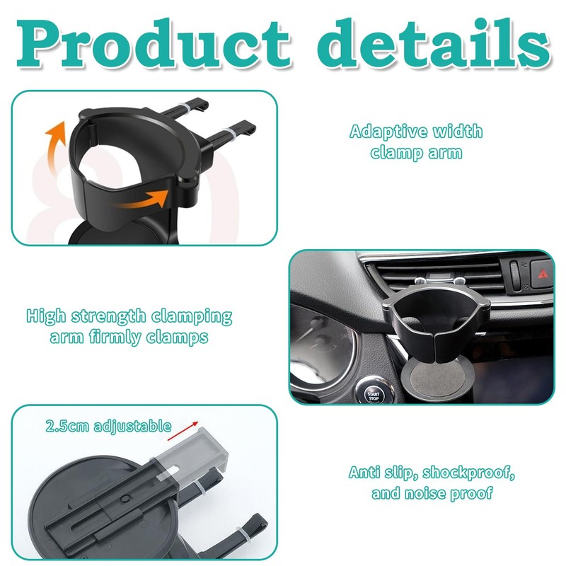 Car Cup Holder, 2-Pack Air Vent Drink Holders for Cars