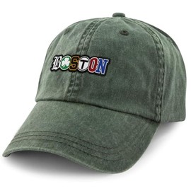 Chowdaheadz Boston Townie Pride Washed Dad Hat Dark Green