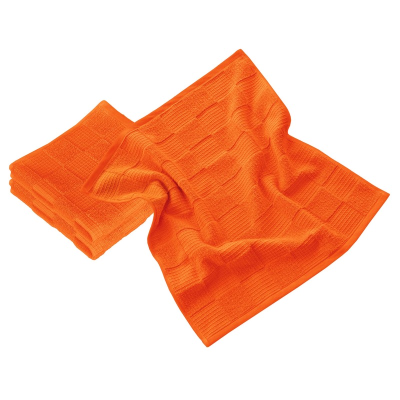Lashuma Lisbon Kitchen Towels, Orange, Set of 3, 50 x