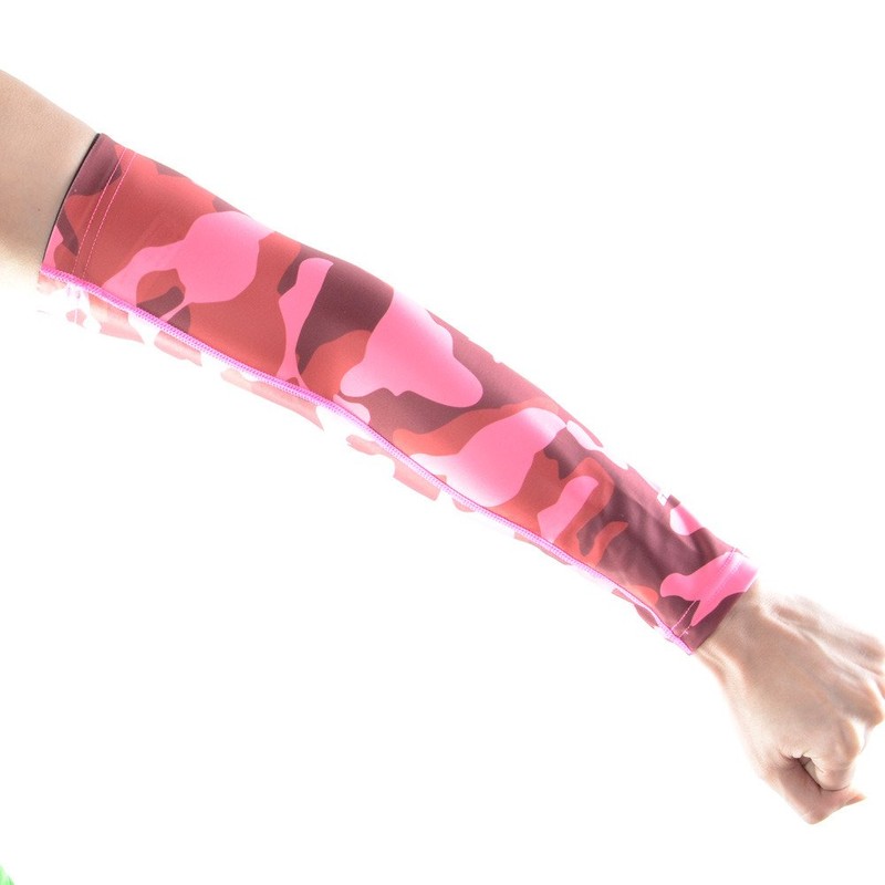 COOLOMG Manga Antideslizante para el Brazo, con Almohadilla Protectora Camuflaje/Rosado