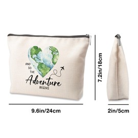 Graduation Gifts Travel Bag Travel Toiletry Bag Teacher's Day Travel Makeup Bag Great Gift for Women Friends Bestie Daughter Teacher Graduation Friendship Birthday Gifts And So The Adventure Begins