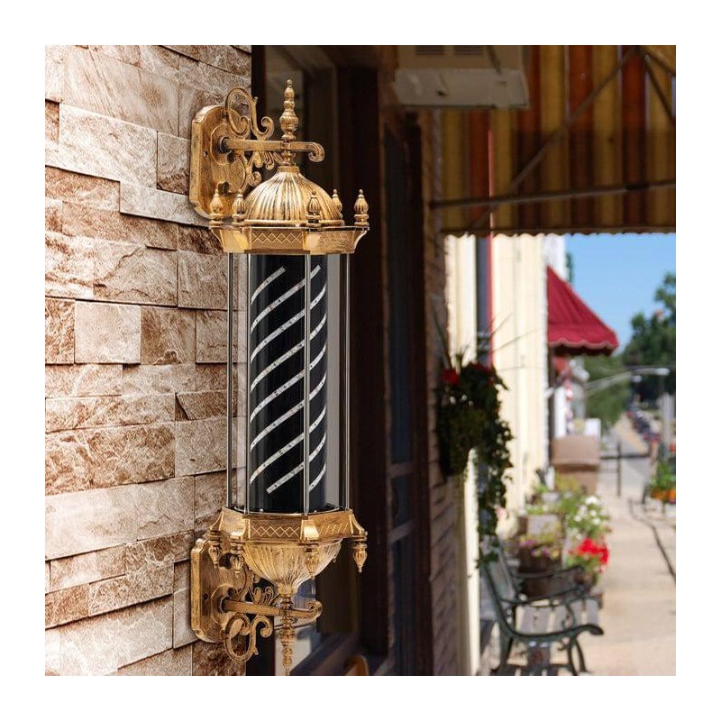 King Barber Pole w/ LED Light (Blue & Red &