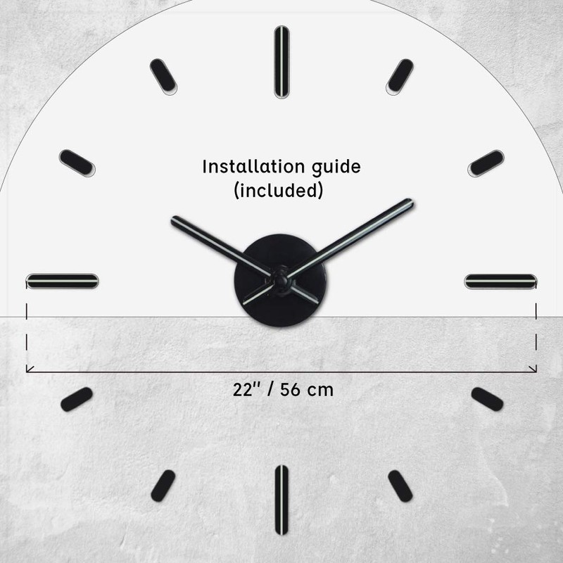 Presentime & Co Large Frameless DIY Wall Clock for Modern