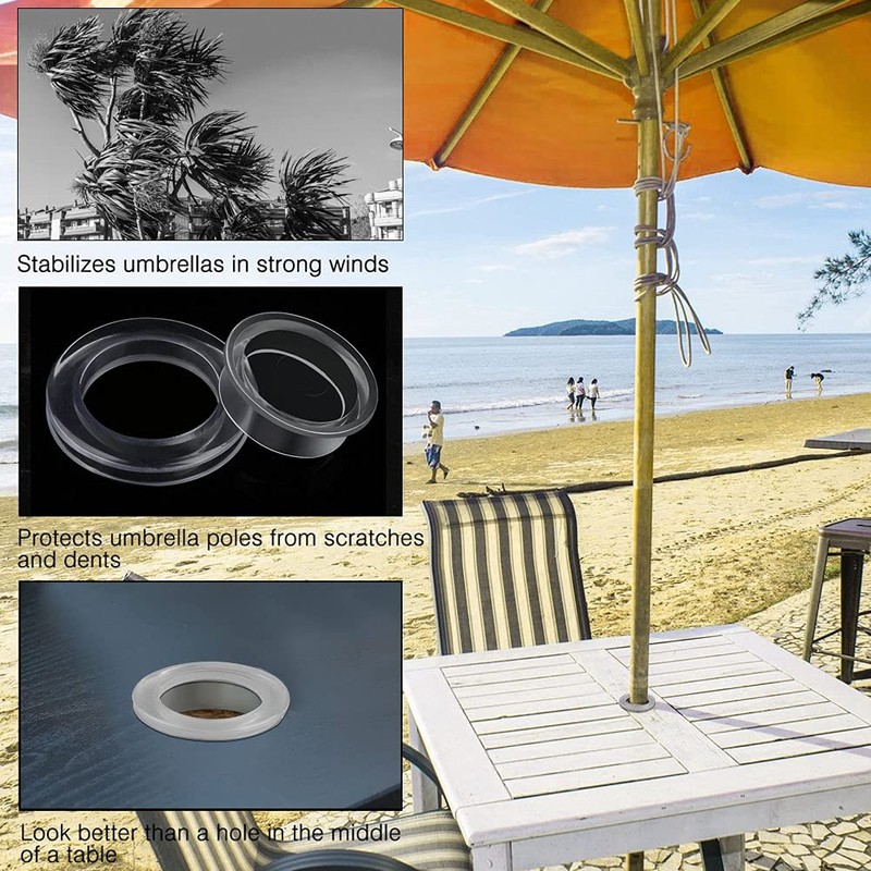 2 Inch 2 Set Silicon Patio Table Umbrella Hole Ring