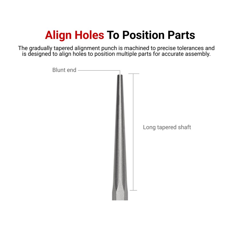TEKTON 1/4 Inch Alignment Punch | 66177 | Made in