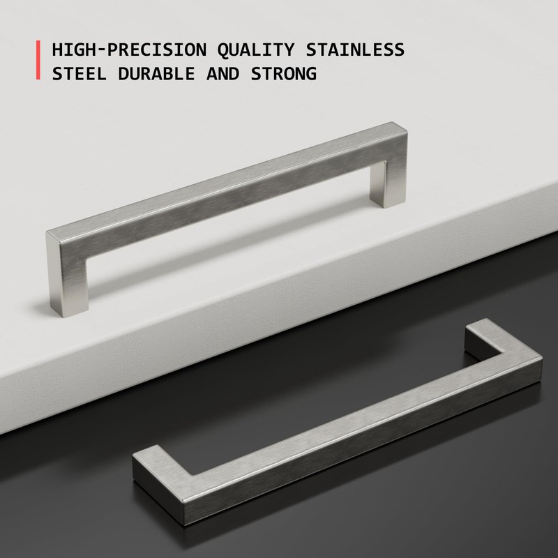 homdiy 10 Pack 5 Inch Brushed Nickel Cabinet Pulls Cabinet