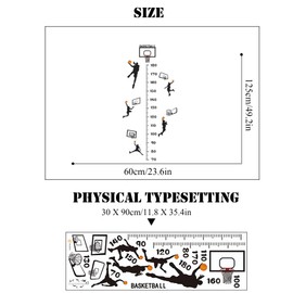 TINGWEN Wall Sticker Height Chart Wall Sticker Removable Height Chart Decorative Height Chart Wall Sticker Wall Sticker with 70-170 cm Ruler for Children Decorative Removable DIY Vinyl Wall Stickers