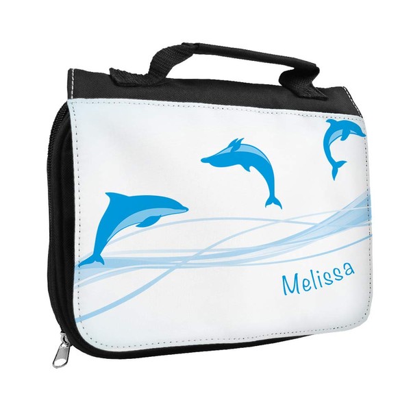 Wash Bag with Name Melissa and Dolphin Design for Girls