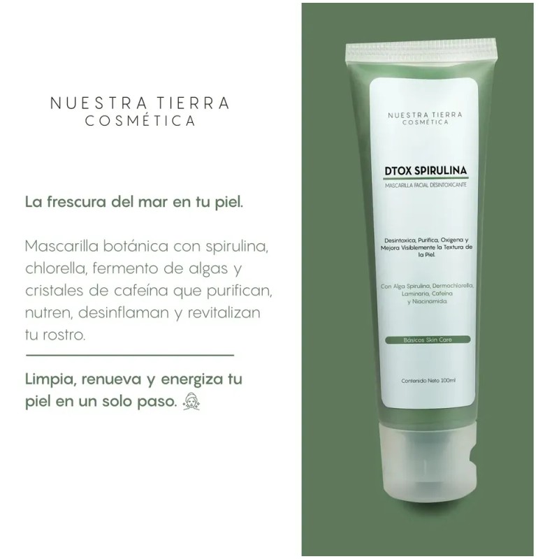 Mascarilla Desintoxicante Spirulina Y Fermento De Algas Tipo de piel