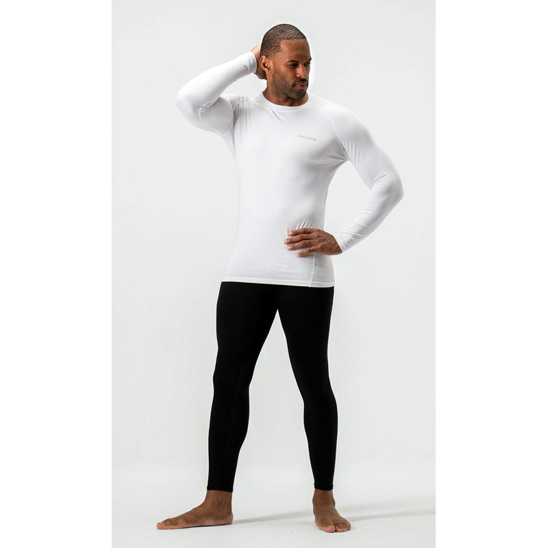 DEVOPS 2 Pack Men's Thermal Long Sleeve Compression Shirts (2X-Large,