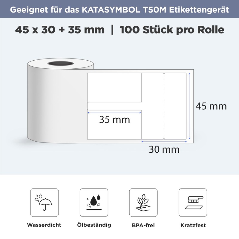 SUPVAN Katasymbol T50M Pro Label Tape Paper, Waterproof Labels for