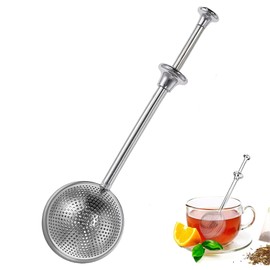 Long Handle Tea Ball, Stainless Steel Tea Infuser for Loose Leaf Tea, Filters with Handle for Cup and Teapot, Reusable Fine Mesh Tea Interval Diffuser Mesh Snap Ball Tea Strainer