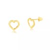 Carol 14k Solid Gold Hollow Heart Shaped Push Backs Stud