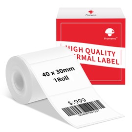 Phomemo M110/M220 Labels, 1.57 x 1.18 Inches (40 x 30 mm) Thermal Label Paper for Phomemo M1100/M220/M221/M200 Label Printer, Thermal Label, White Thermal Paper, 230 Labels/Roll