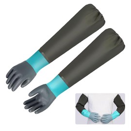 [ZMZZZX] Rubber Gloves, Long, Long Gloves, Thick Gloves, 27.6 inches (70 cm), Waterproof, Anti-Slip, Acid, Alkali Prevention, Cold Prevention, Scratch-Resistant, Aging, Kitchen, Clam Hunting, Water