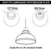 LEDSone Industrial Ceiling Pendant Light Shades, Retro Vintage Style Curvy