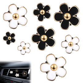 Diffusore per Auto 8 Pezzi Clip Profumatore d'Aria con Compresse Aromaterapia Decorazione Interni Auto in Metallo Margherita per Bocchette Aria Accessori Auto Casa Ufficio