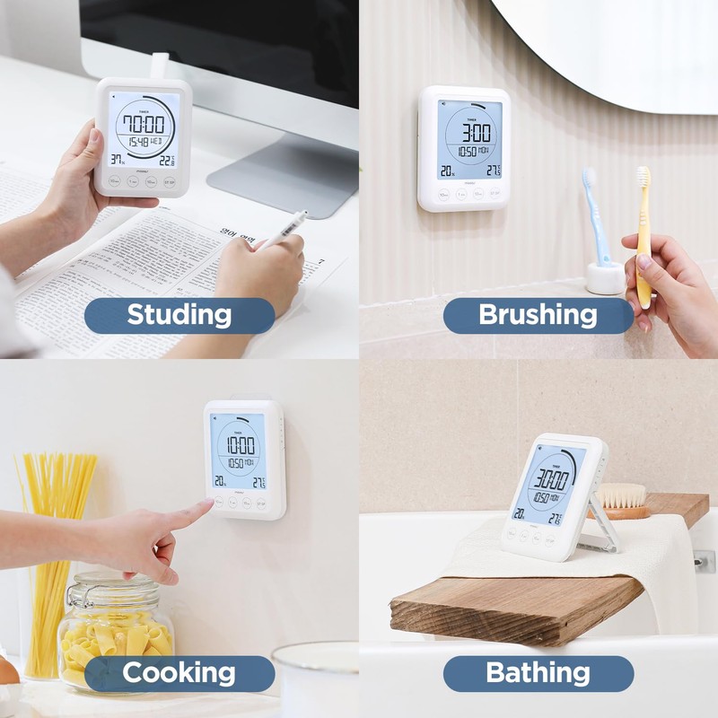 mooas Visual Shower Clock Digital Bathroom Shower Clock Waterproof Shower