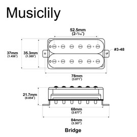 Artec HBBA-TBN Alnico 5 Uncovered Humbucker Electric Guitar Bridge Pickup 16.8K, Black