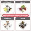 Amtido Drawer Organiser Tray Set - Clear Plastic Containers for