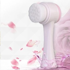 Dual fine bristle silicone face wash brush / 듀얼 미세모 실리콘 세안 브러쉬