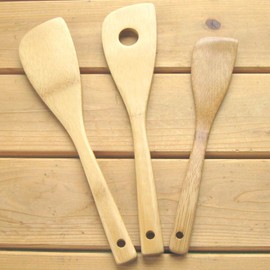 Nagao 18058 Moso Bamboo Spatula, 11.8 inches (30 cm), Perforated, Wooden, Made in Japan