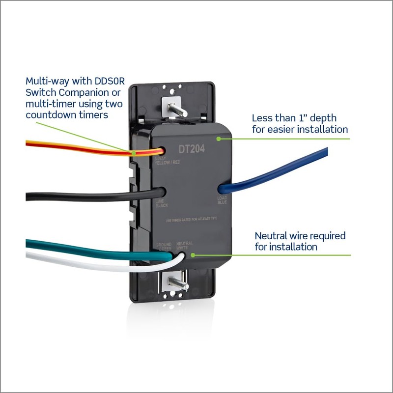 Leviton DT204-1LW Countdown Switch for lights, attic, heaters, pool pumps,