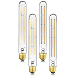 Duoled T10 Tubular Light Bulbs,E26 Dimmable Led Bulbs,8W Led Edison Bulb,75 Watt Bulb Equivalent,3000K Soft White,8.9 Inches Long Tube Light Bulb,4Pack.