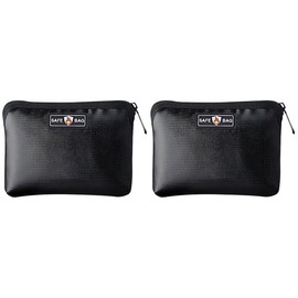 DOITOOL Fireproof Money Bag for Cash - 2 Pack Fireproof Wallet Bag, Cash Bag with Zipper Cash Fireproof Bag Set for Valuables - Passport, Currency and Keys