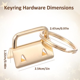 150 Pack Key Fob Hardware 1 Inch with Key Rings, 6 Color Key Chain Fob Wristlet Bulk Keyfob Hardware Set for Chain Making, Bags, Hand Craft, Key Chains Making Supplies