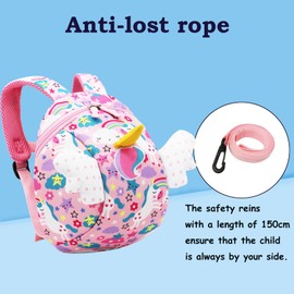 Cosyres Unicorn Kids Toddler Backpack Children Bag Preschool Nursery Rucksacks Girls with Reins Pink